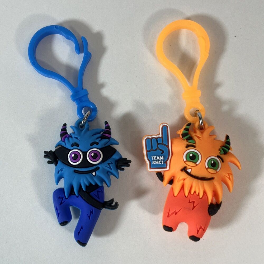 American Heart Association Keychains Kids Challenge Blue Orange Monster Lot of 2